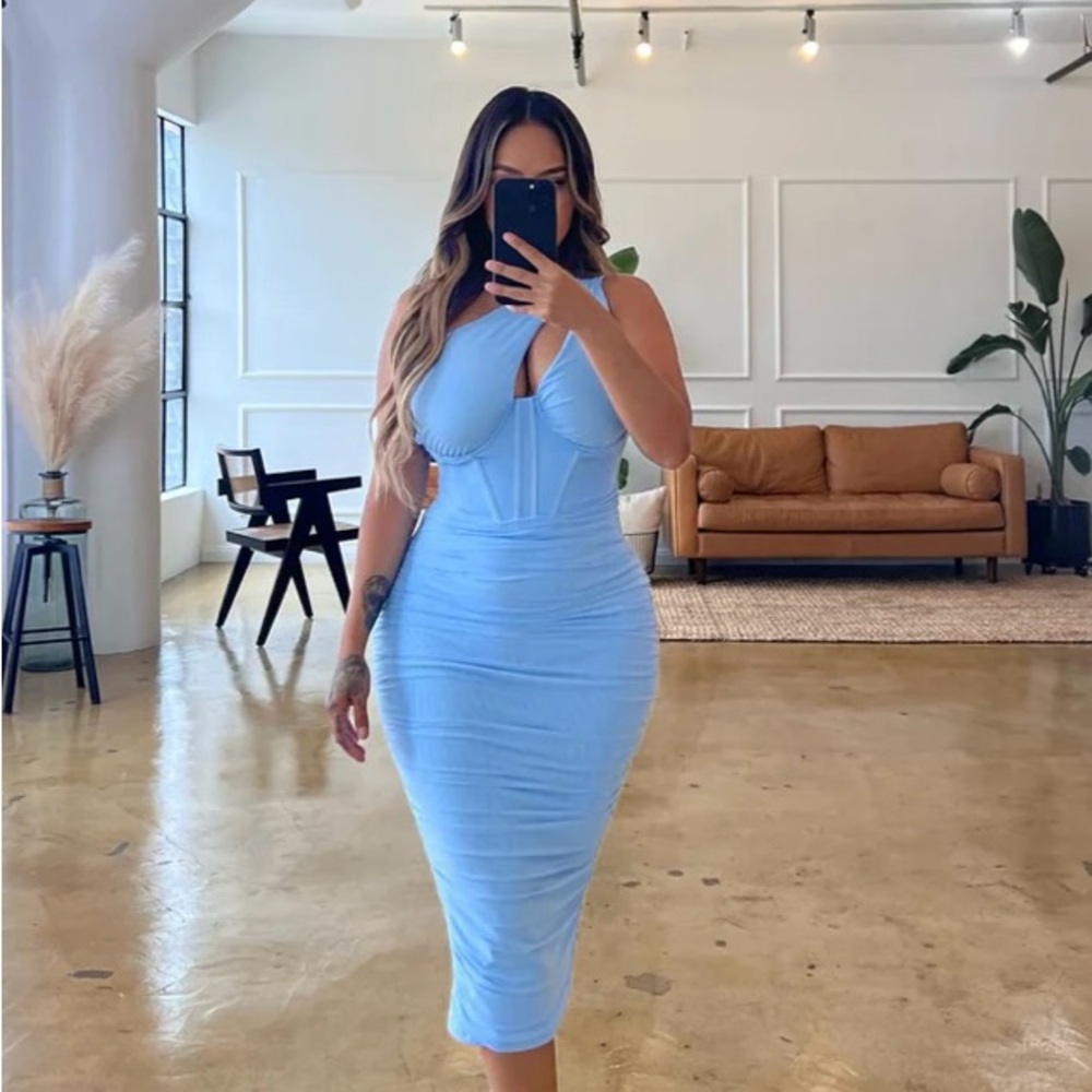 Toxic Envy Elegant Blue Bodycon Dress